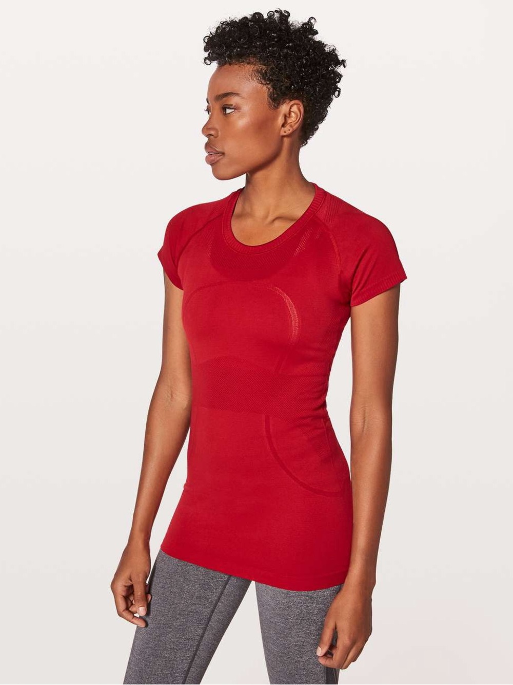 Short Sleeve Crew Athletic Top - Gray/Black